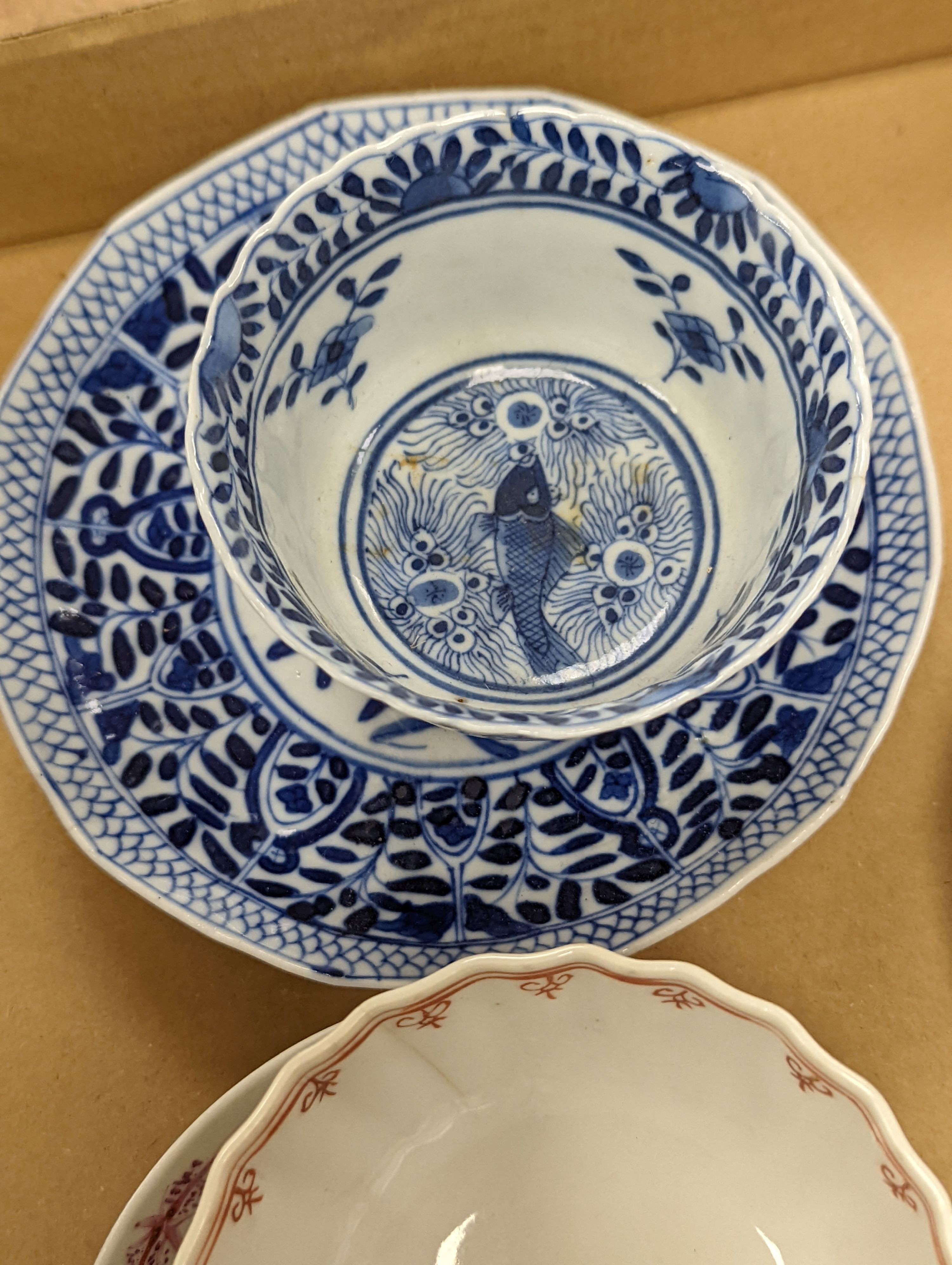 A group of Chinese porcelain teabowls and saucers, 18th-20th century